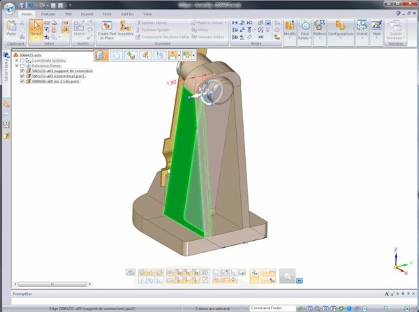 Přímé úpravy geometrie v cizím CAD formátu sestavy, prováděné v aplikaci 3DSync. Foto: Siemens