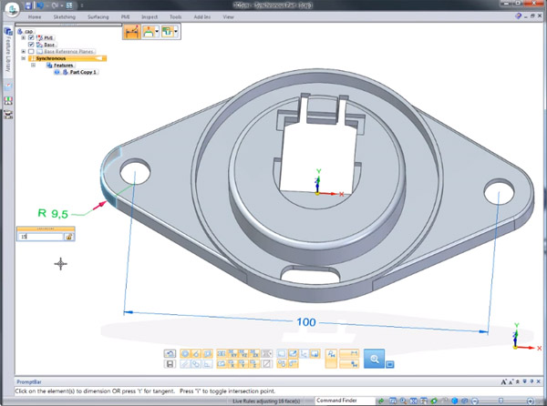 Pracovní prostředí aplikace 3Dsync pro úpravu importovaných CAD dílů a menších sestav. Foto: Siemens