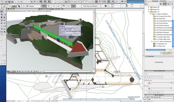 Detailní model celé virtuální budovy sloužil k prezentacím možností BIM softwaru. Zdroj: Graphisoft