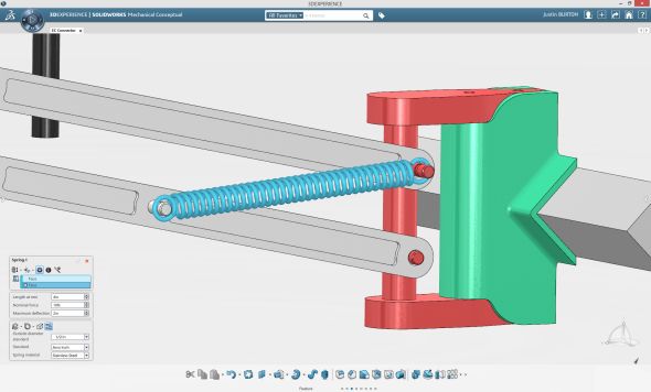 SolidWorks Mechanical Conceptual je, jako první z řady aplikací SolidWorks na platformě 3D Experience, určen zejména pro koncepční návrh mechanismů.
