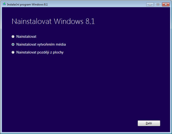 K instalačnímu DVD pro Windows 8.1 dospějete zvolením druhé možnosti tohoto seznamu.