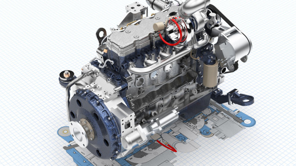 Fotorealistická vizualizace motoru v Solid Edge ST7. Zdroj: Siemens PLM Software