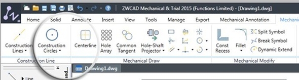 ZwCAD Mechanical 2015 získal přehlednější pás karet. Foto: ZwSoft