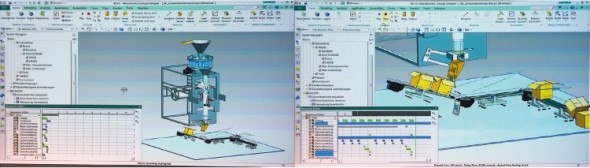 „Herní“ technologie umožňuje v NX 10 vizuálně simulovat kinematiku výrobních procesů, včetně kolizí na lince v případě nastalé chyby.