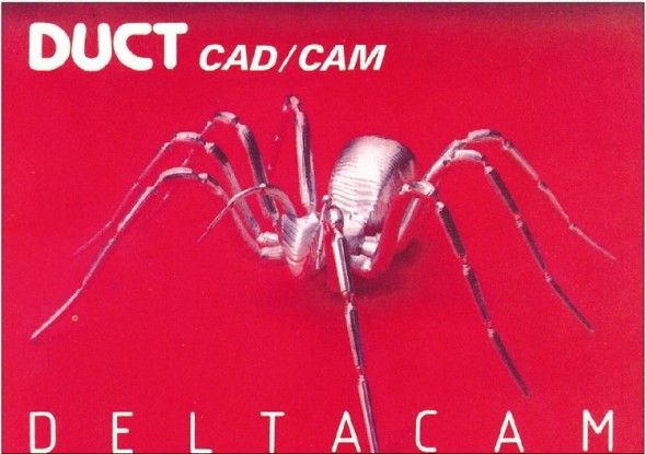 Zatímco pavouk je symbolem Delcamu dodnes, původní název softwaru zněl DUCT (zkratka Design Using Computer Techniques).