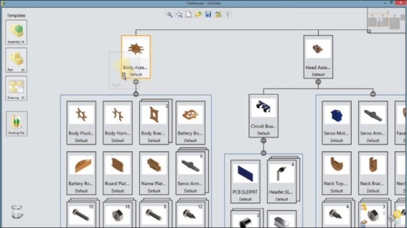 Nástroj Treehouse pomáhá připravit přehlednou strukturu sestavy pro její snazší následné vytváření v CAD prostředí.