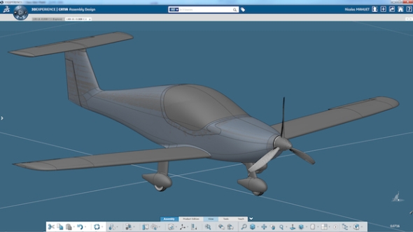 Dvoumístný letoun navrhnou konstruktéři ze společnost Elixir Aircraft na platformě 3D Experience. Foto: Dassault Systèmes.