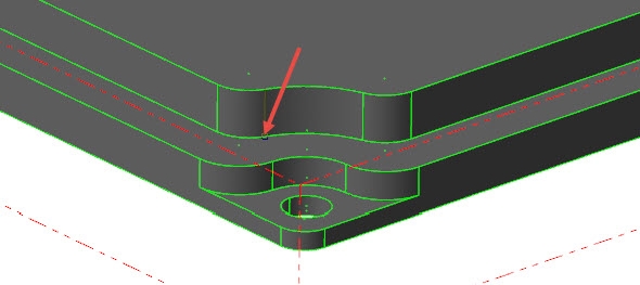Označte bod koncový bod hrany ležící na spodní ploše první vrstvy