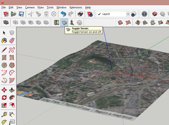 Funkce Toggle (Show) Terrain