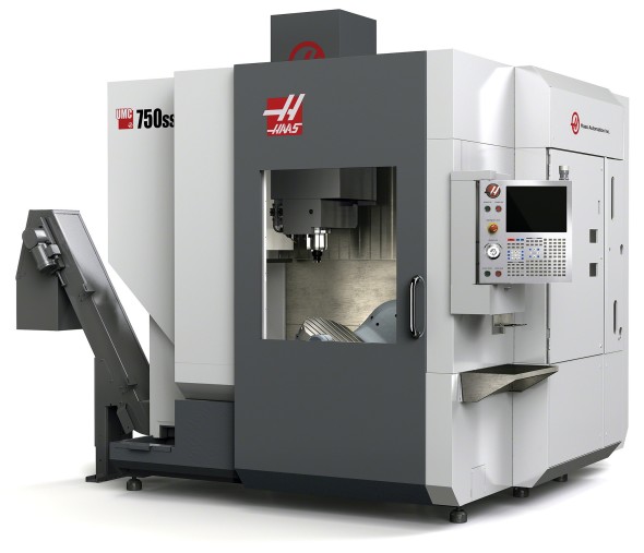 Jedním z vystavených CNC obráběcích strojů bude i pětiosé simultánně řízené frézovací centrum Haas UMC-750SS. Foto: Haas