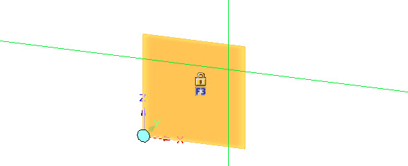 Najeďte kurzorem do roviny ZX a vyčkejte, až se zobrazí oranžový čtverec se symbolem zámku. Stisknutím klávesy F3 uzamknete rovinu