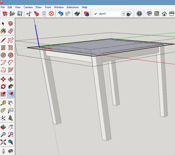 Vyberte plochu obdélník desky stolu