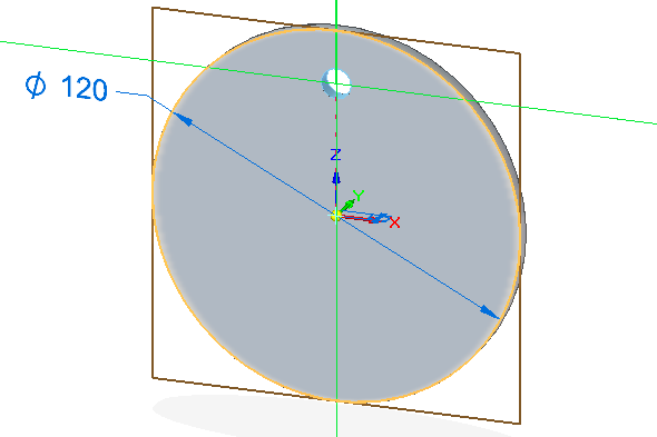 Ze záložky Domů → Tělesa vyberte příkaz Díra. V plovoucím okně Možnosti díry nastavte velikost díry na 10 mm a hloubku 5 mm, poté vytvořte díru na ose Z