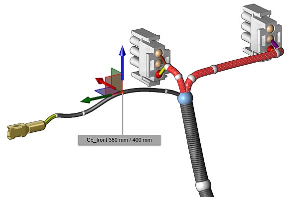 V řešení Eplan HarnessproD může být intuitivním způsobem navrženo vedení kabelů předem stanovené délky. Obrázek: Eplan Engineering CZ