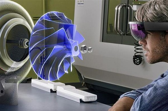 SketcUp Viewer s holografickými brýlemi Microsoft HoloLens uplatní své výhody ve výuce odborných předmětů. Foto: Micrososft a Trimble