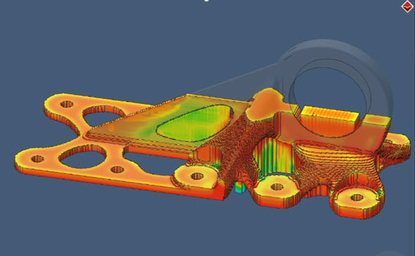 Simulace procesu 3D tisku kovů v řešení Simufact Additive. Obrázek: Simufact Additive